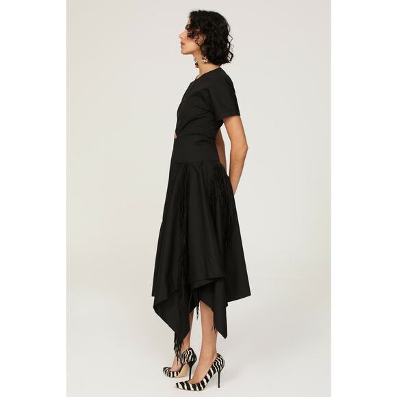 Bibhu Mohapatra Collective Cutout Fringe Dress Women's Plus 14 Black RTR - Picture 10 of 11